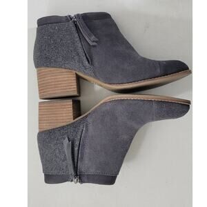Toms Booties Womens Size 8 Loren Ankle Boots Grey Suede Casual Classic Boho Shoe
